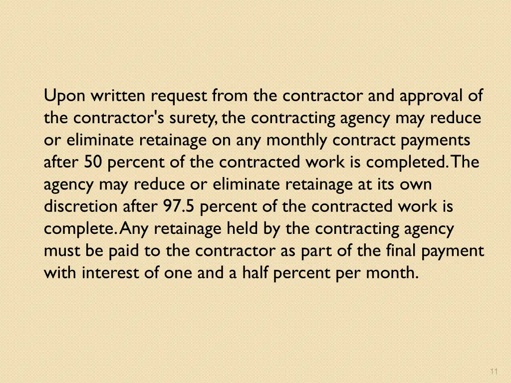 upon written request from the contractor
