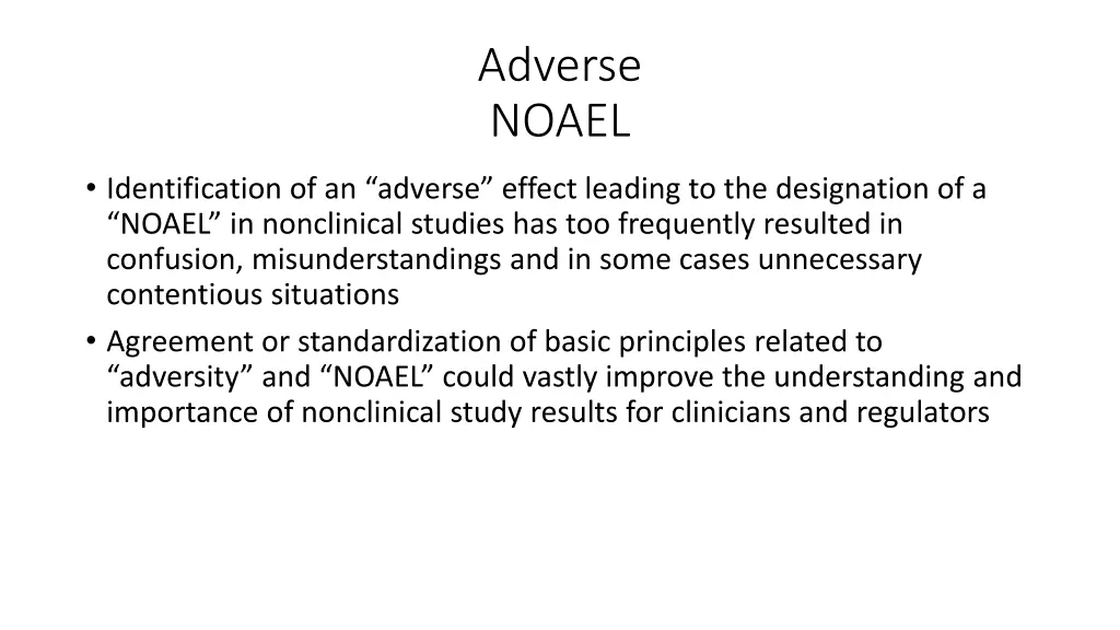 adverse noael