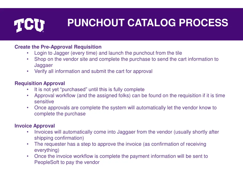 punchout catalog process