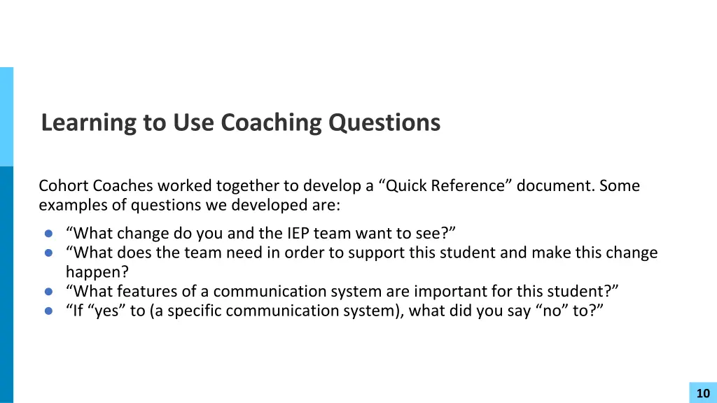 learning to use coaching questions