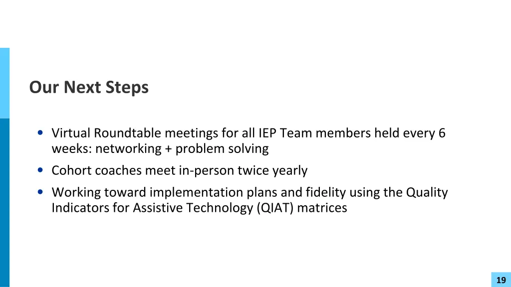 our next steps