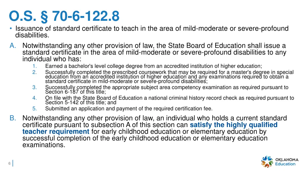 o s 70 6 122 8 issuance of standard certificate
