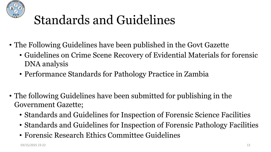 standards and guidelines