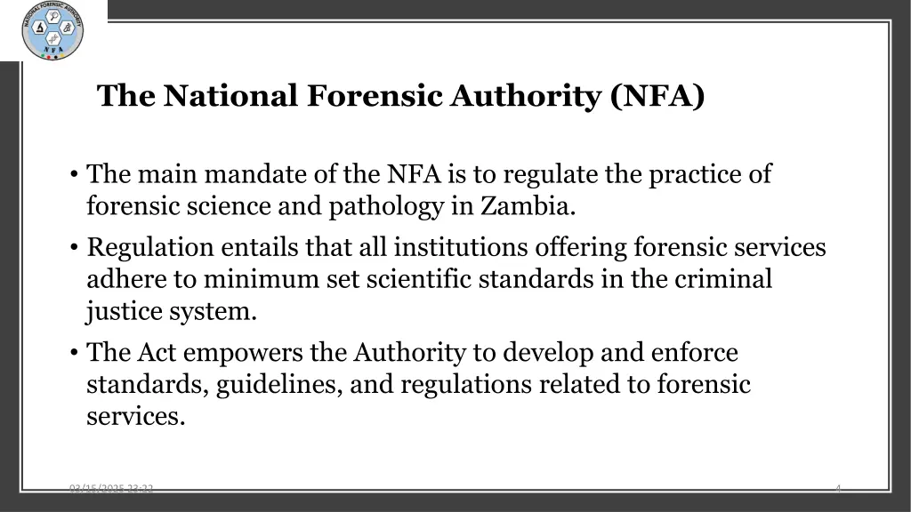 the national forensic authority nfa