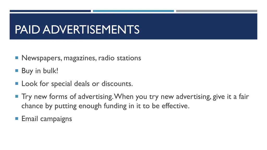 paid advertisements