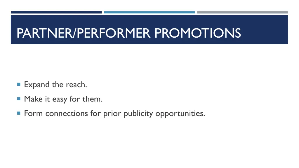 partner performer promotions