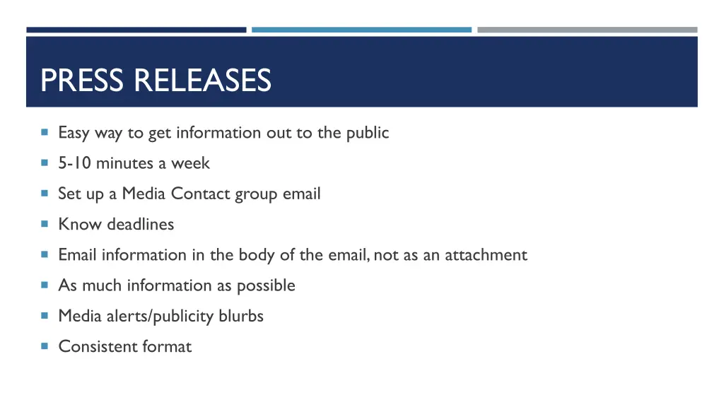 press releases