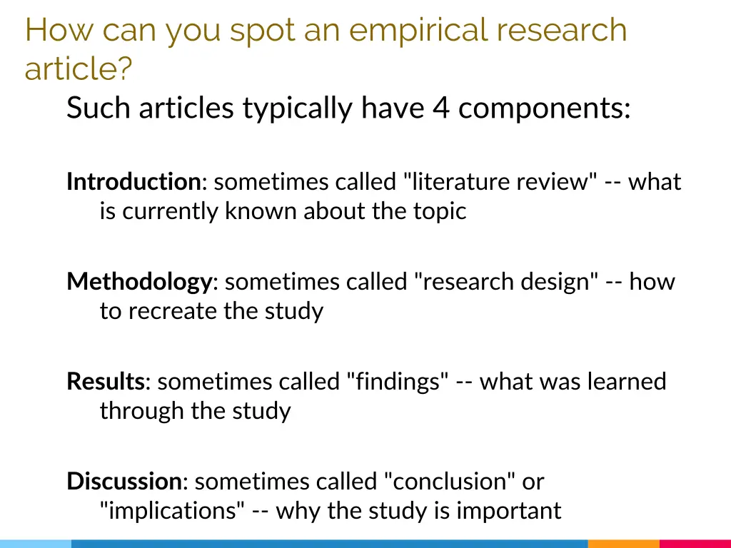 how can you spot an empirical research article