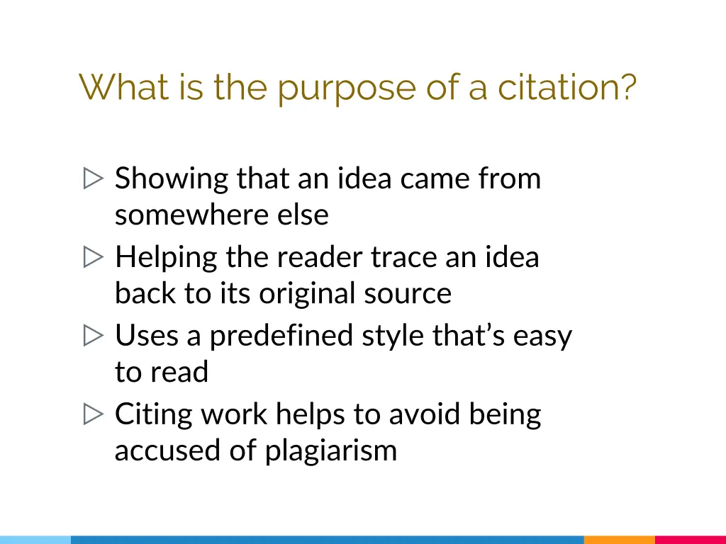 what is the purpose of a citation