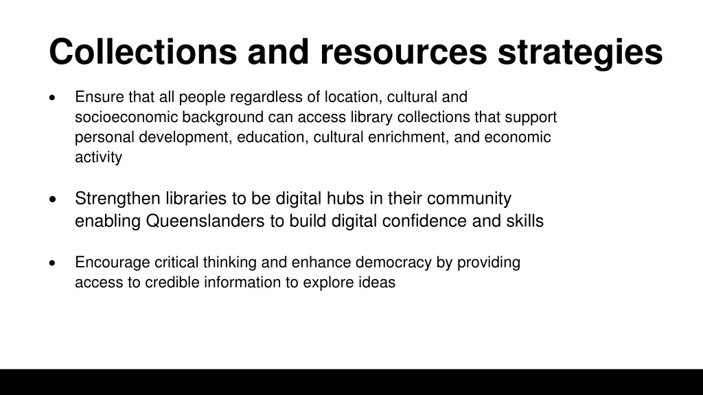 collections and resources strategies