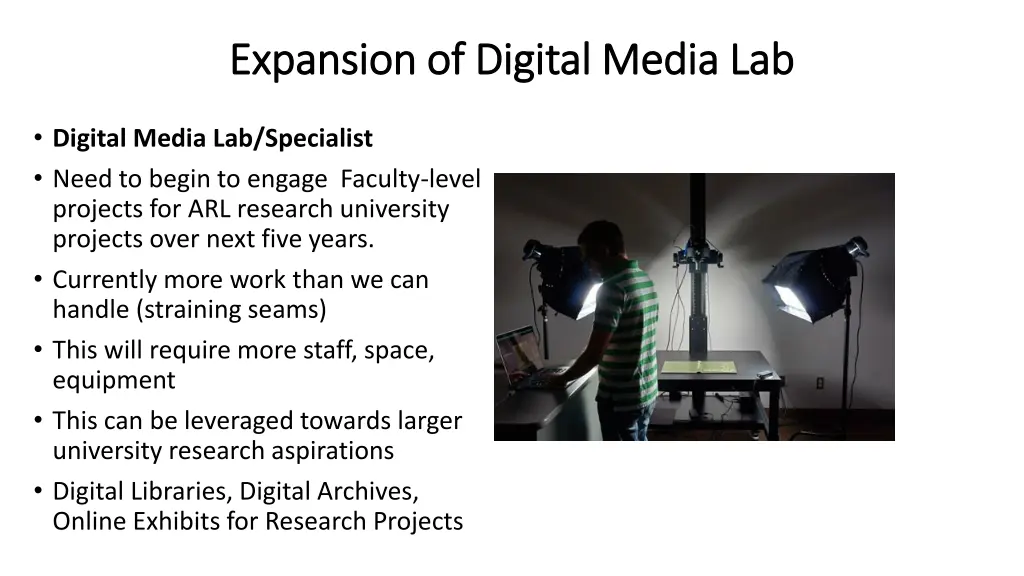 expansion of digital media lab expansion