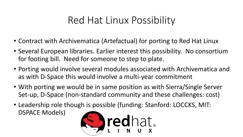 red hat linux possibility