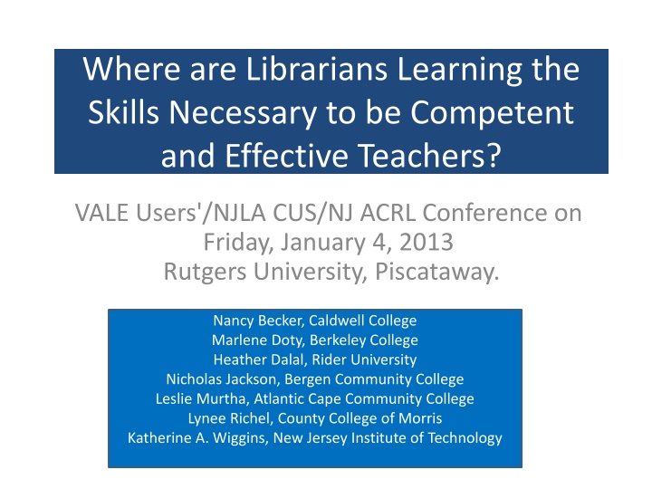 where are librarians learning the skills