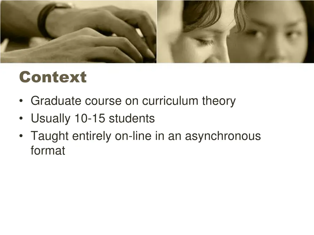 context graduate course on curriculum theory
