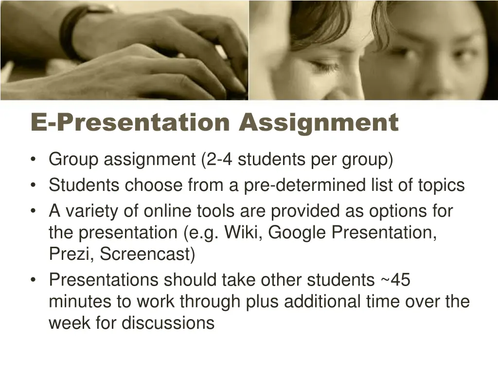 e presentation assignment