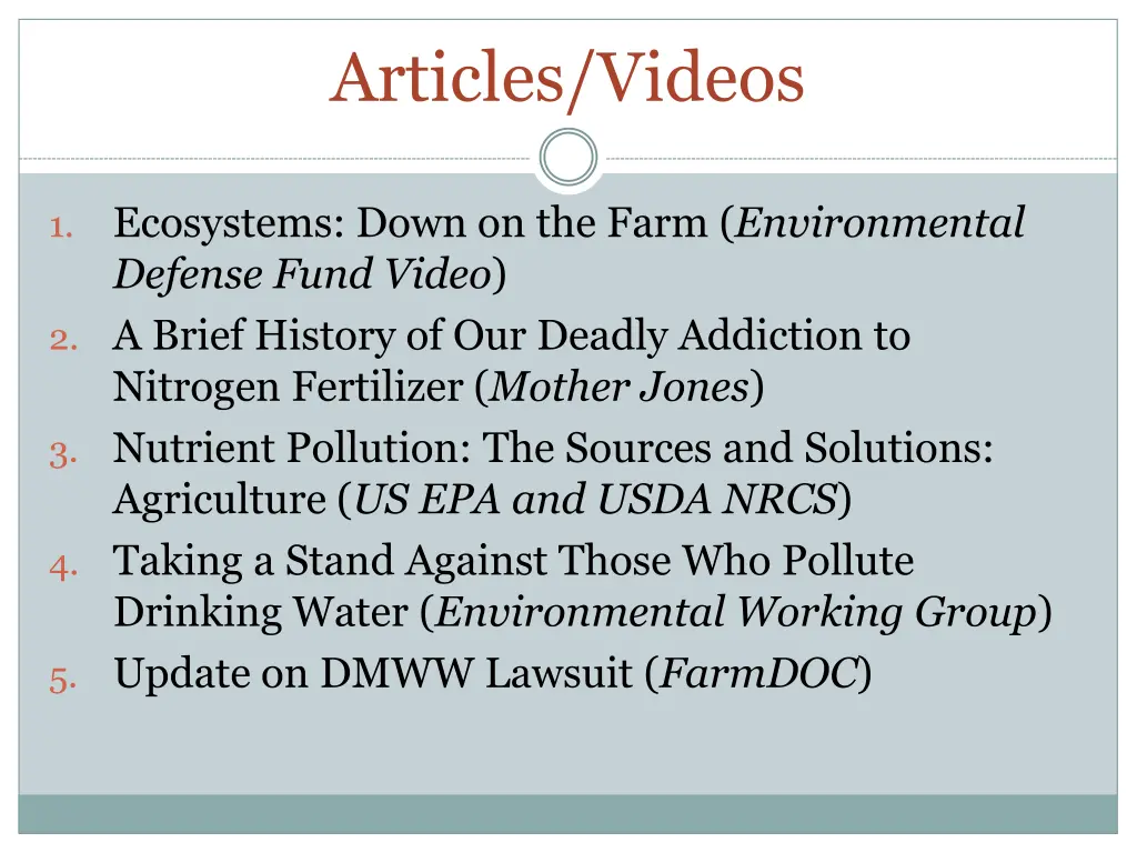 articles videos