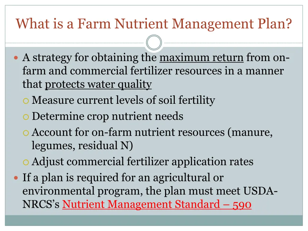 what is a farm nutrient management plan