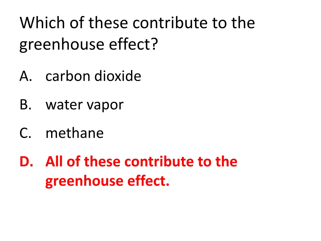 which of these contribute to the greenhouse effect