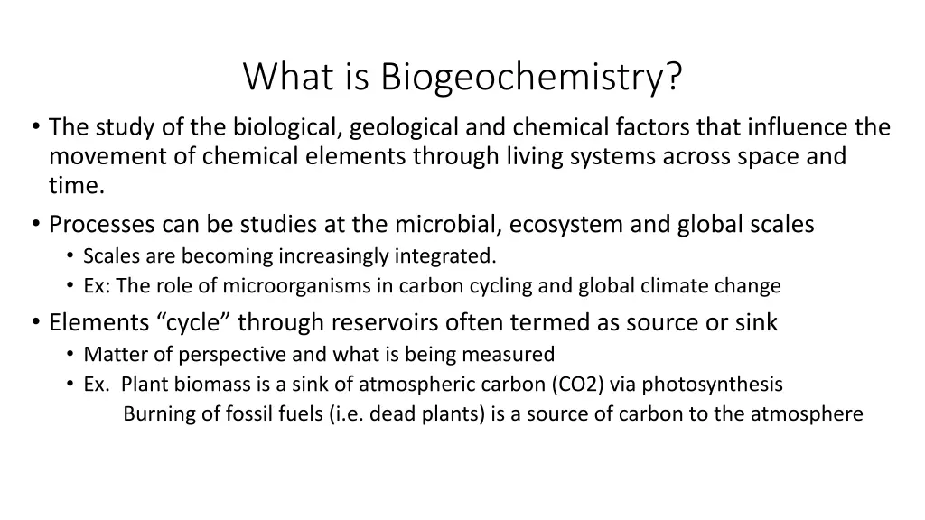 what is biogeochemistry the study