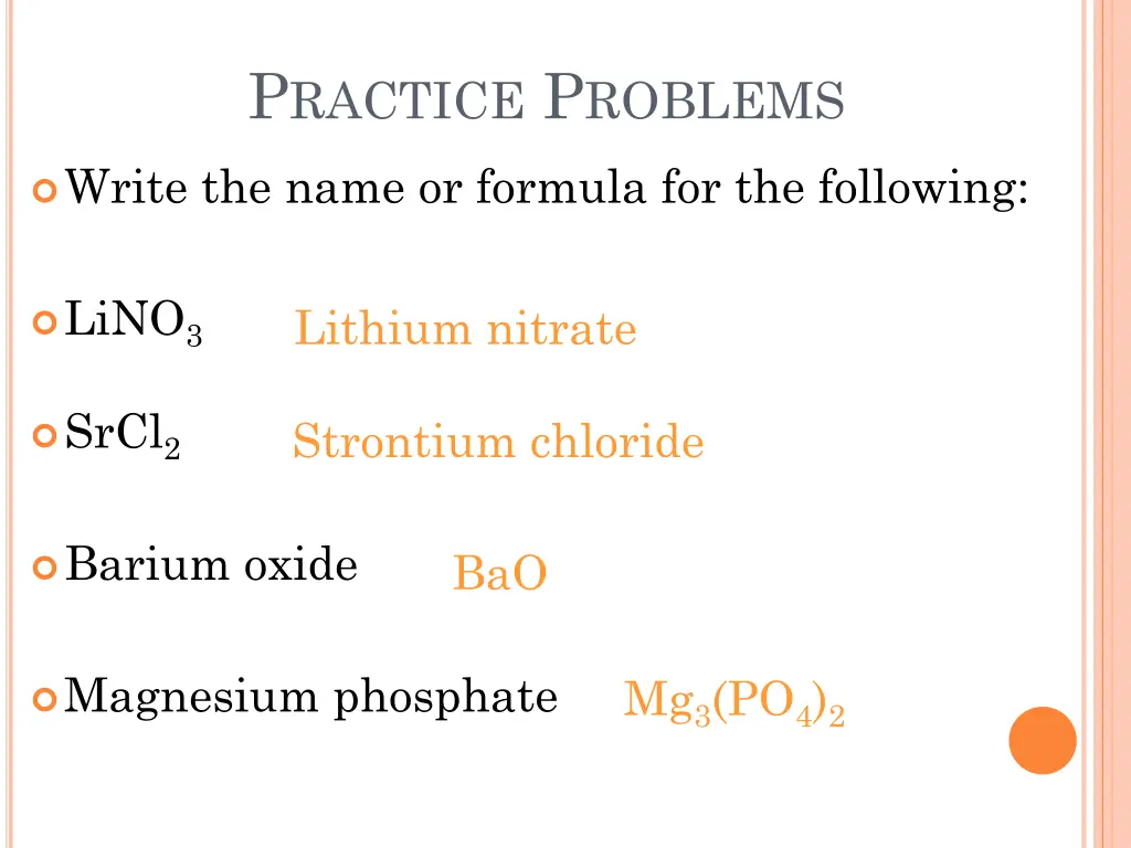 p ractice p roblems