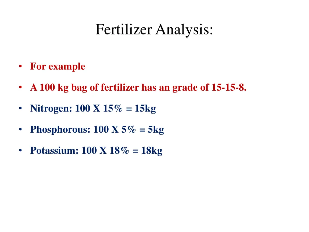 fertilizer analysis