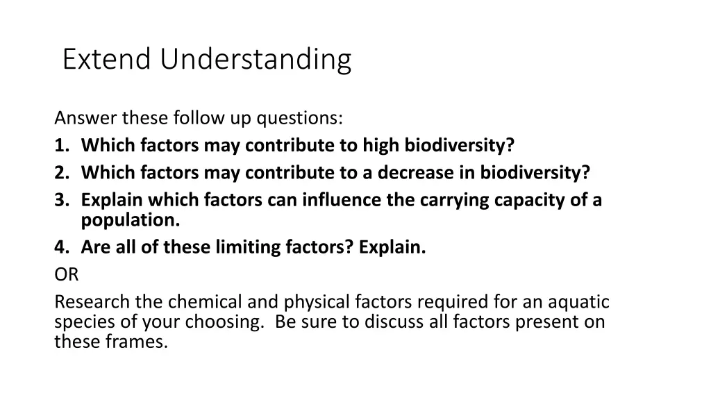 extend understanding