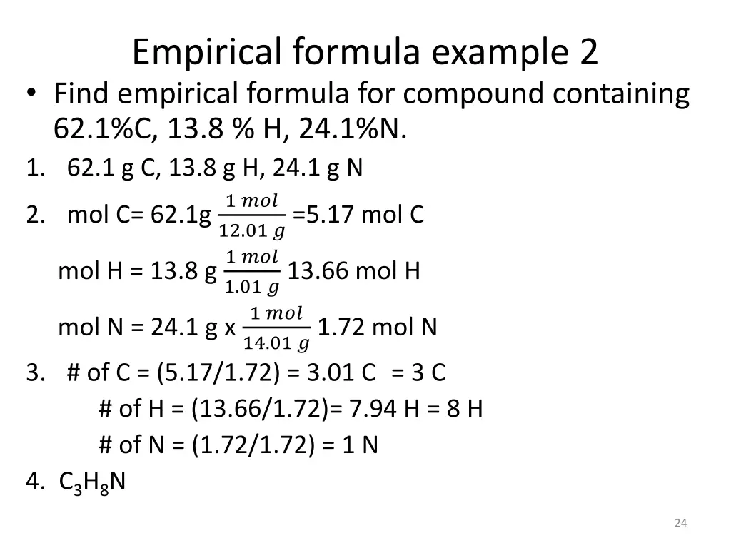 empirical formula example 2 find empirical