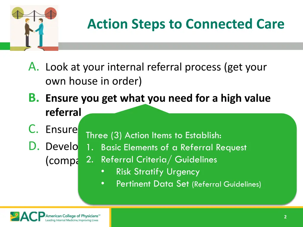 action steps to connected care