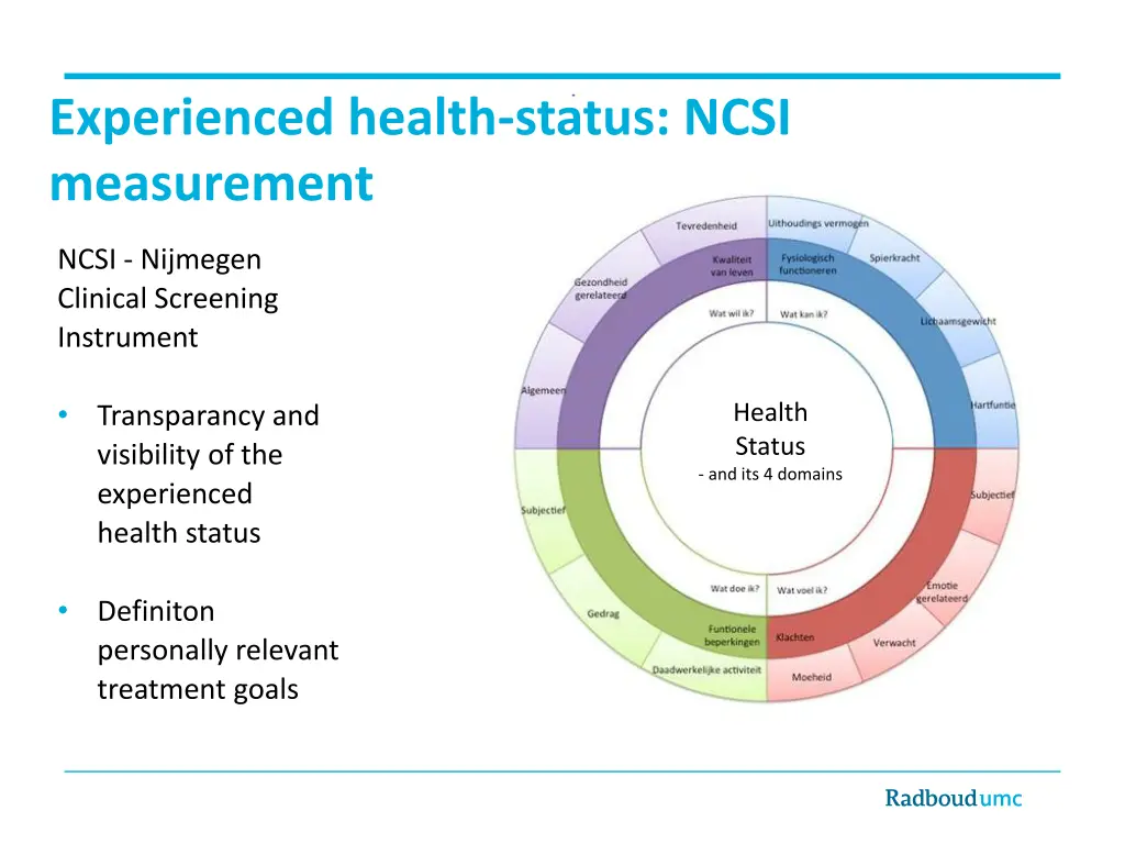 experienced health status ncsi measurement