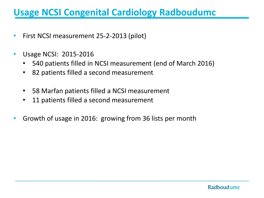usage ncsi congenital cardiology radboudumc