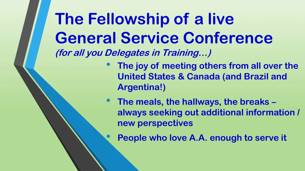 the fellowship of a live general service
