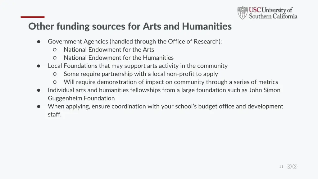other funding sources for arts and humanities