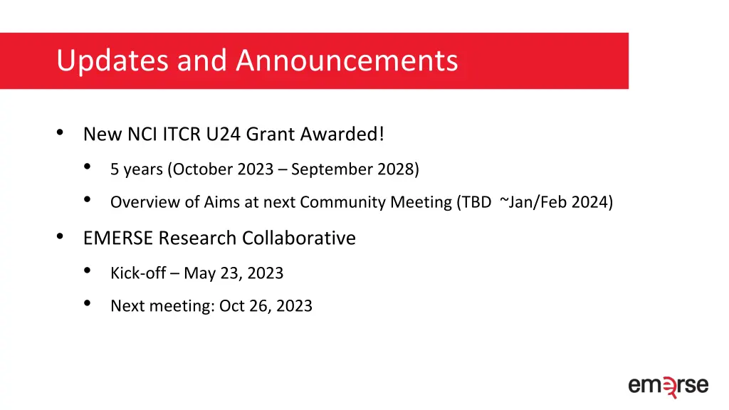 updates and announcements