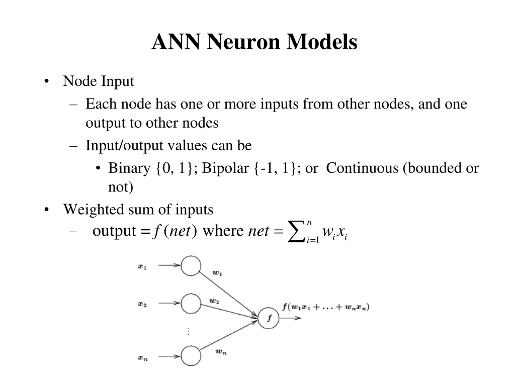 ann neuron models