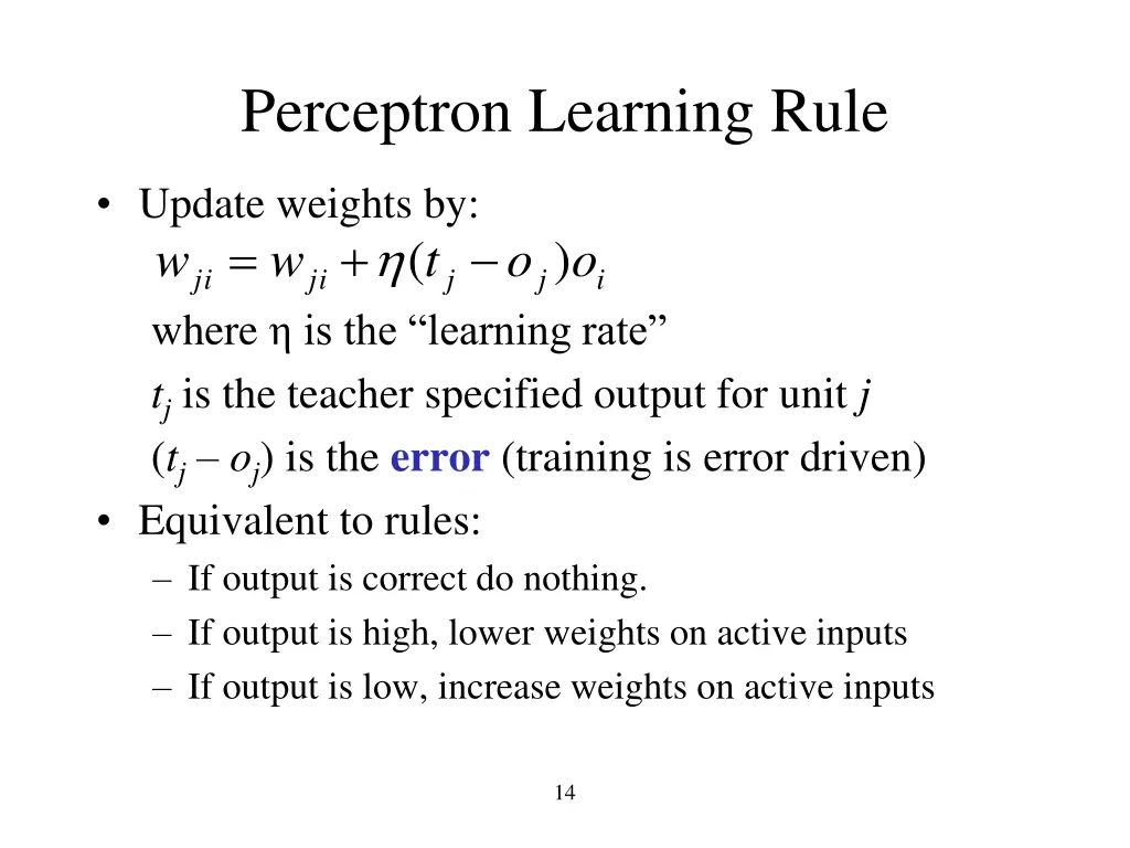 perceptron learning rule