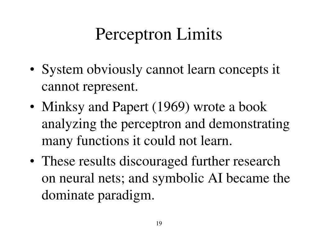 perceptron limits
