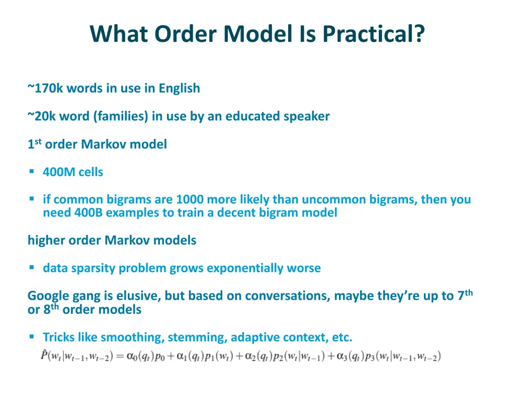 what order model is practical
