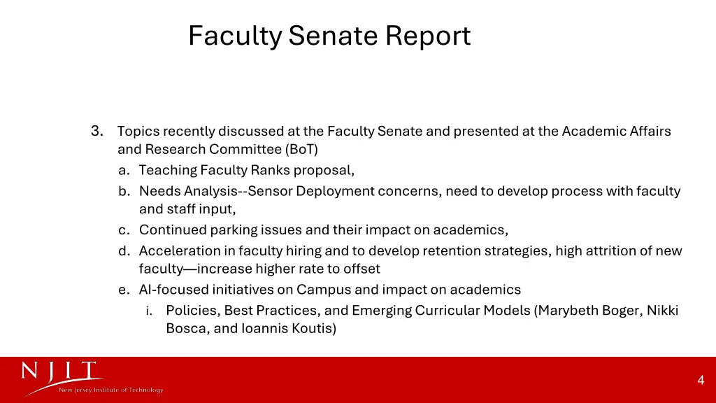 faculty senate report 1