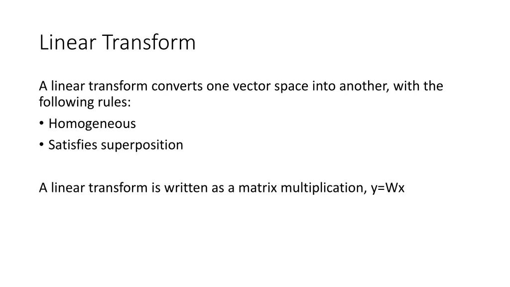 linear transform