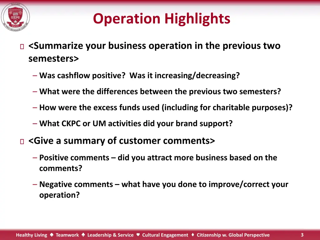 operation highlights