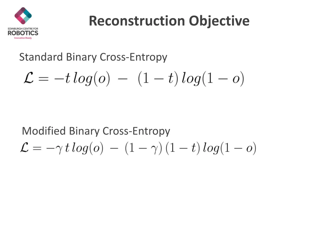 reconstruction objective