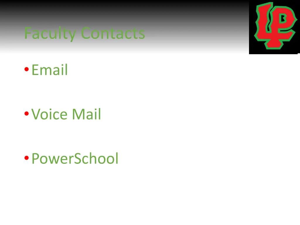 faculty contacts