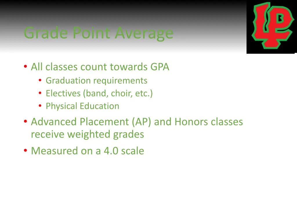 grade point average