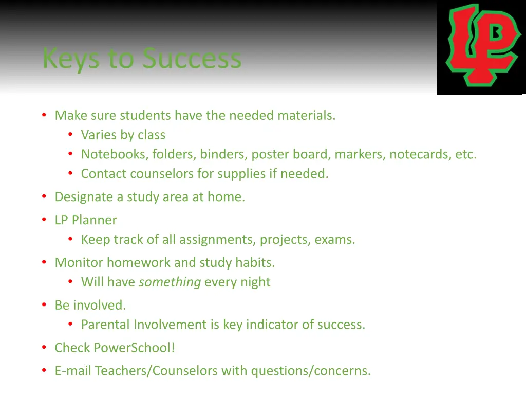 keys to success