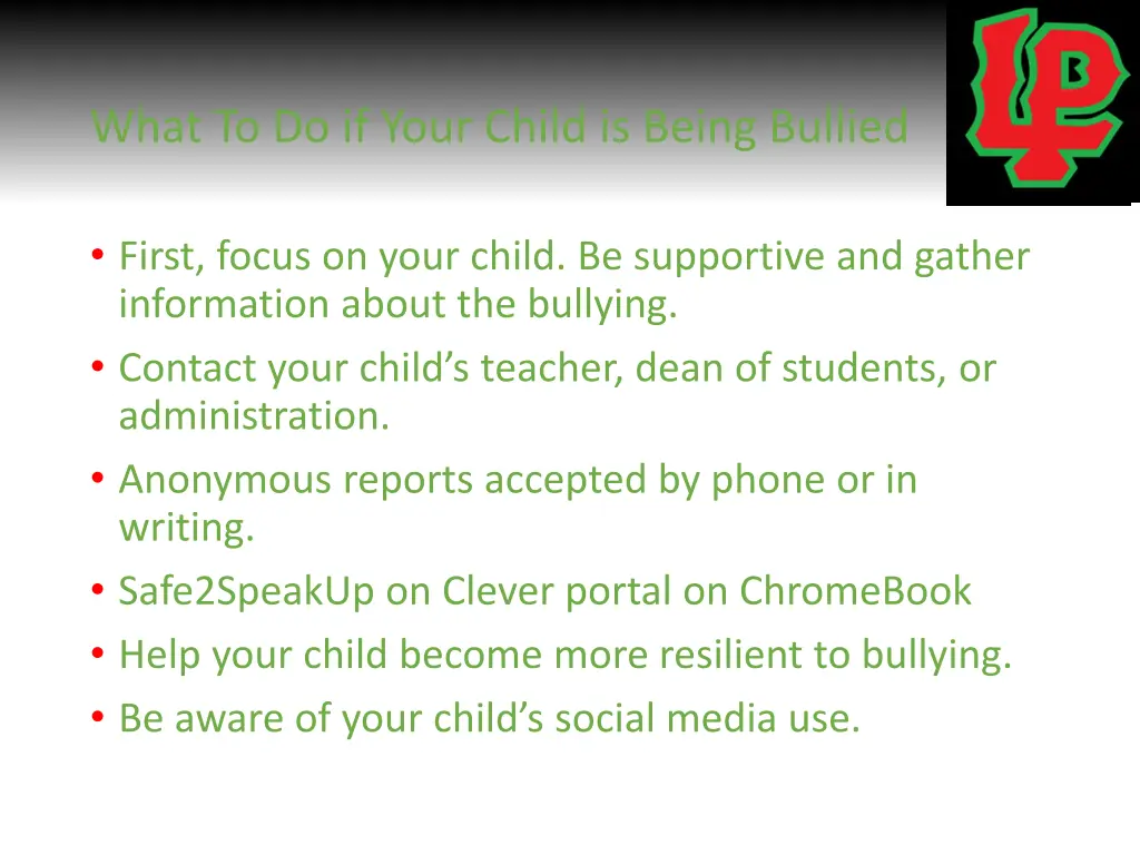 what to do if your child is being bullied