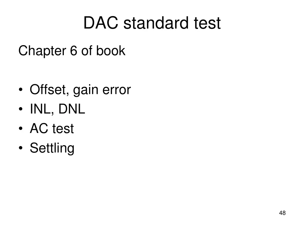 dac standard test