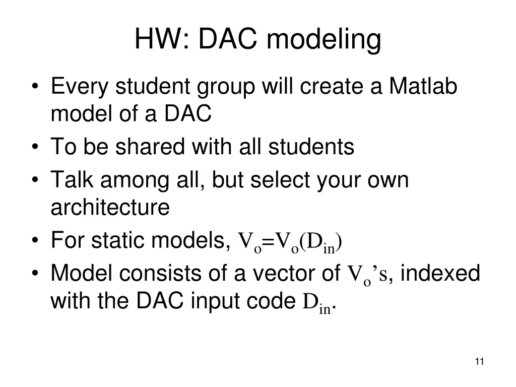 hw dac modeling