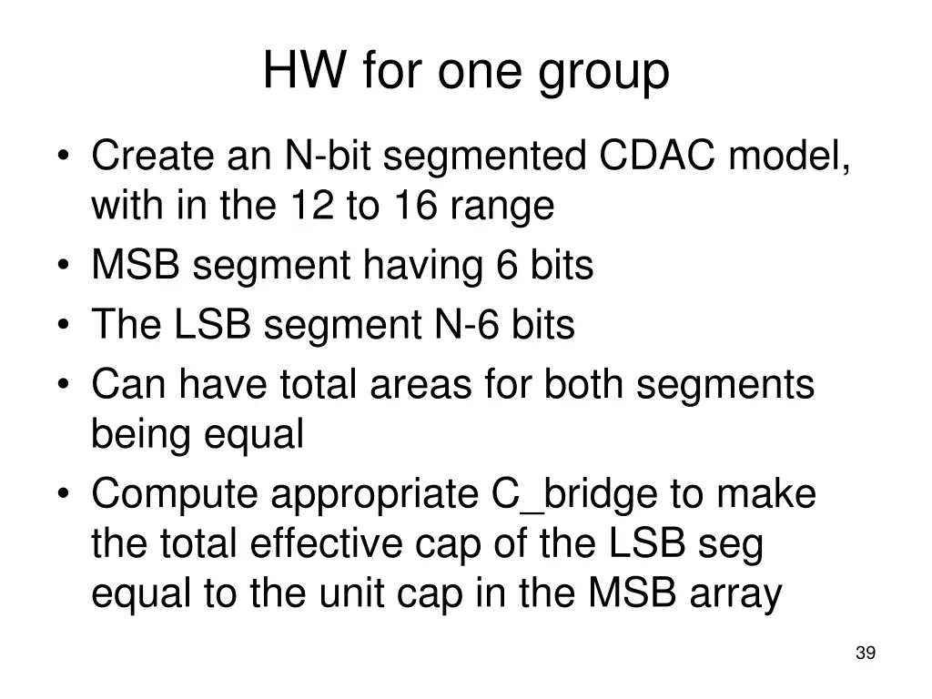 hw for one group
