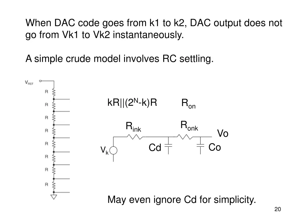 when dac code goes from k1 to k2 dac output does