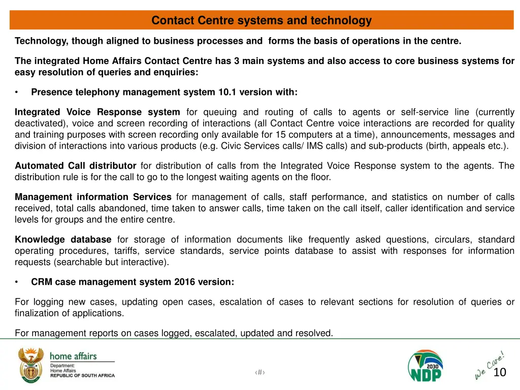 contact centre systems and technology